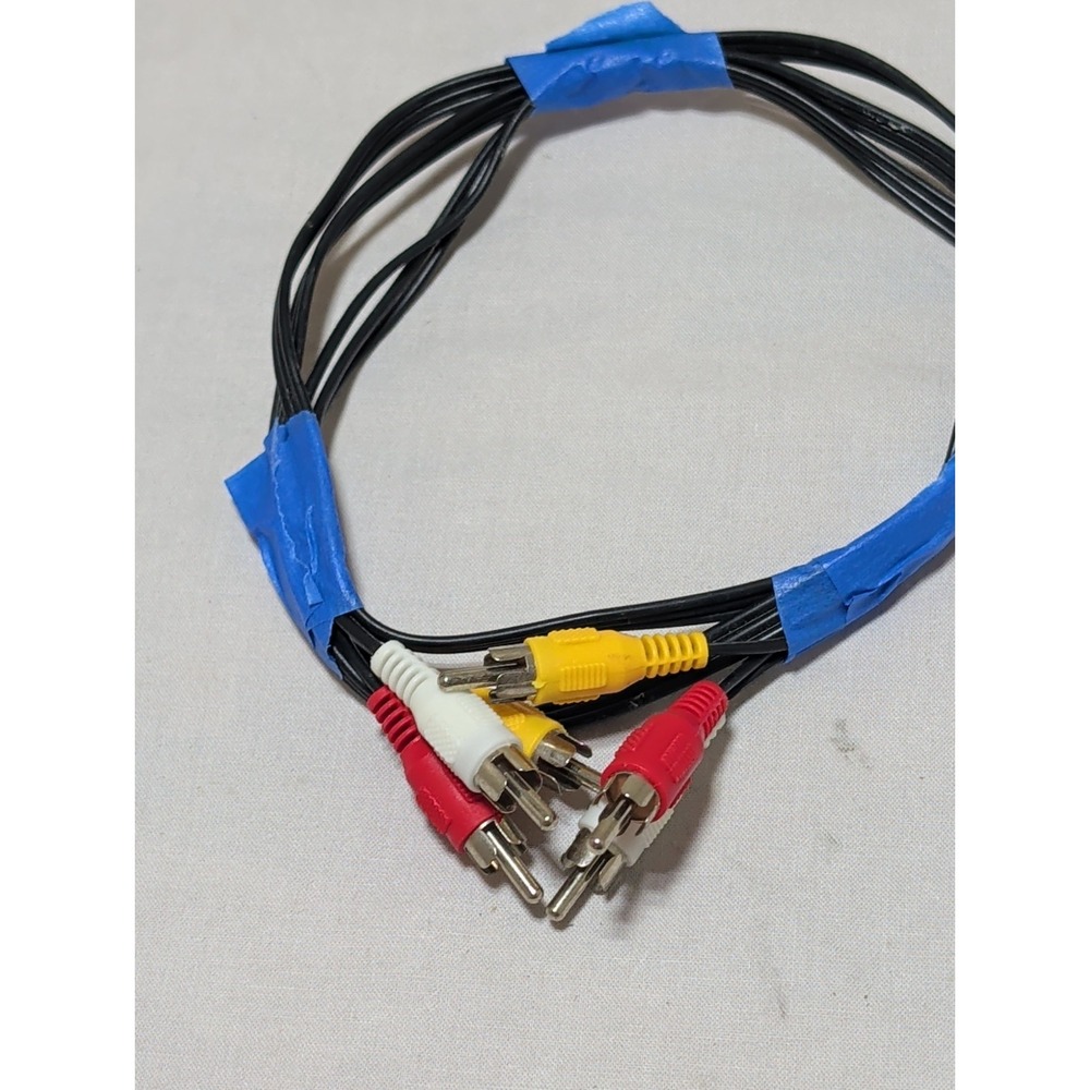 4ft 3 RCA Male to 3 RCA Male Stereo Audio Video Composite Cable Black